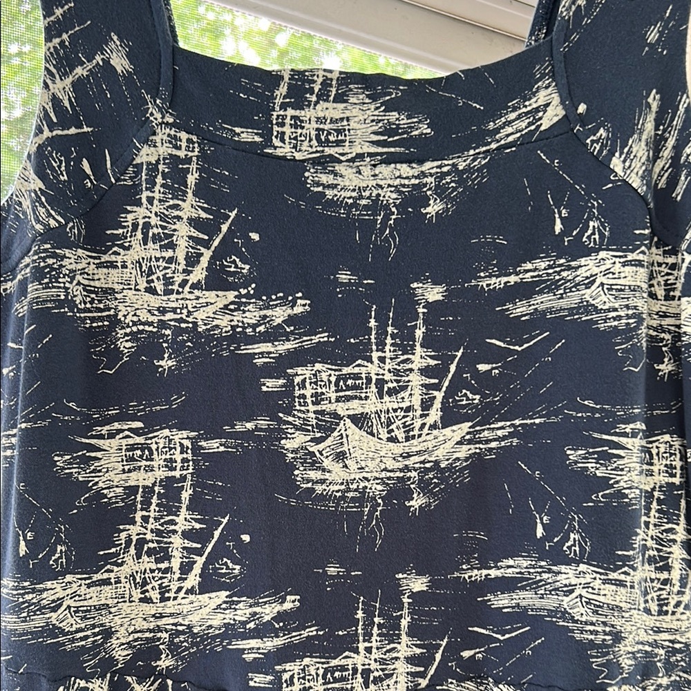 Effie's Heart Navy and Cream Nautical Sundress XL